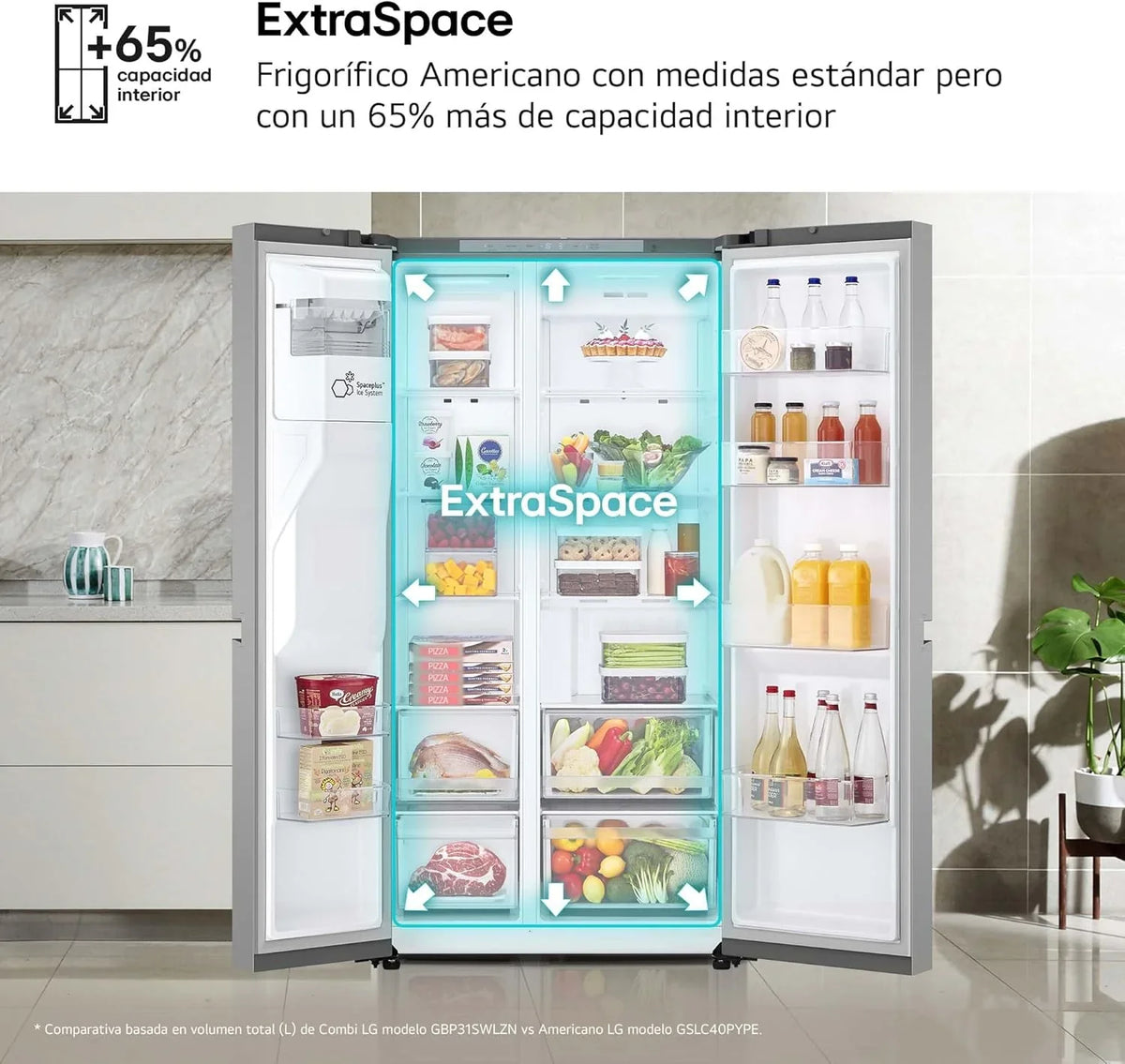 2026 GSLC40PYPE – Frigorífico Side by Side, Serie 400, Clasificación E, 641 L, Inox Anihuellas