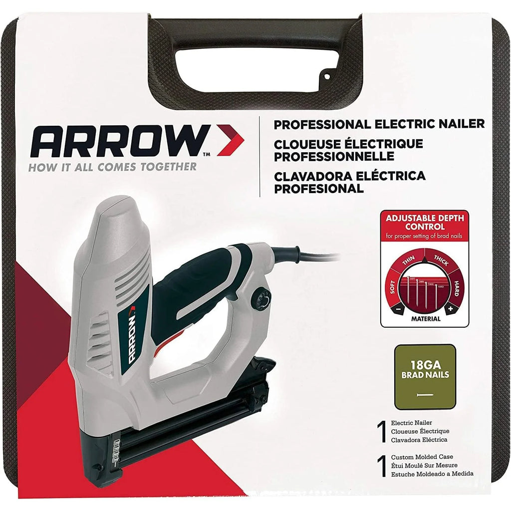 2026 Arrow ET200BN Heavy Duty Electric Brad Nailer, Professional Nail Gun for Trim, Picture Frames, Crafts, Fencing, Uses Brad Nails in 5/8-Inch, 3/4-Inch, 1-Inch, and 1-1/4-Inch