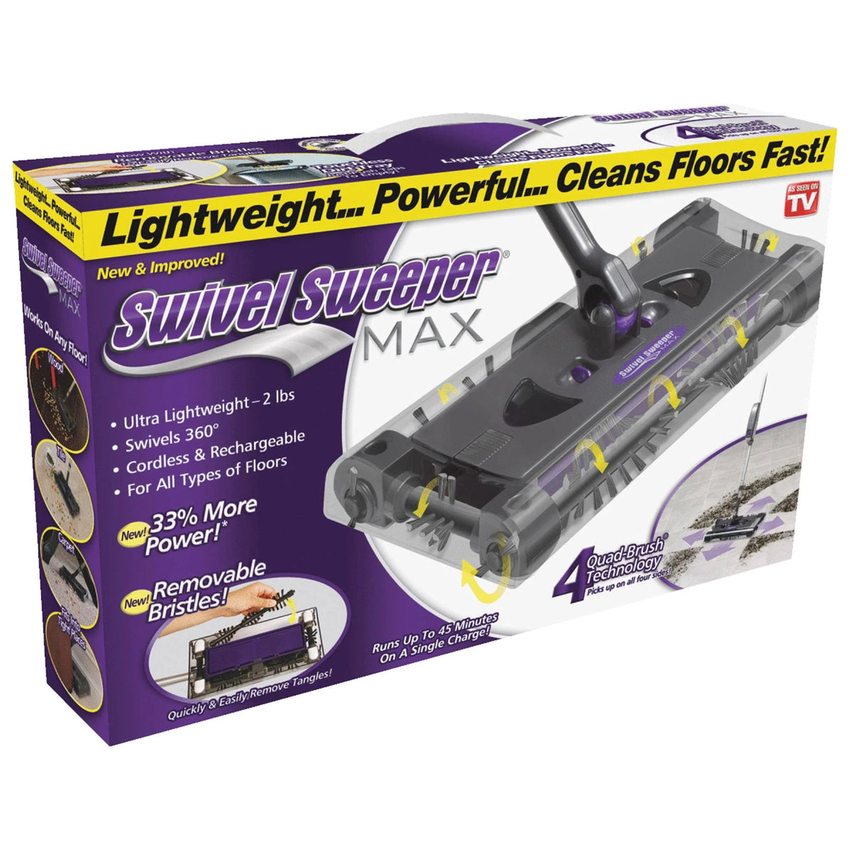 2026 Ontel Products Swsmax Max Cordless Swivel Sweeper New,Removable, Cleanable