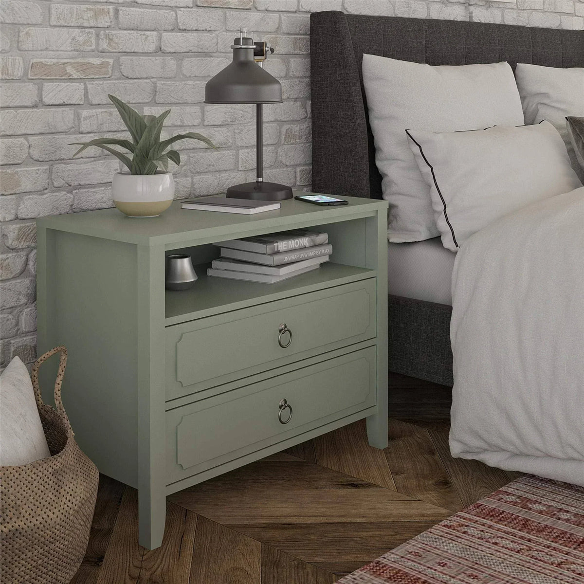 2026 Drawer Nightstand, Green