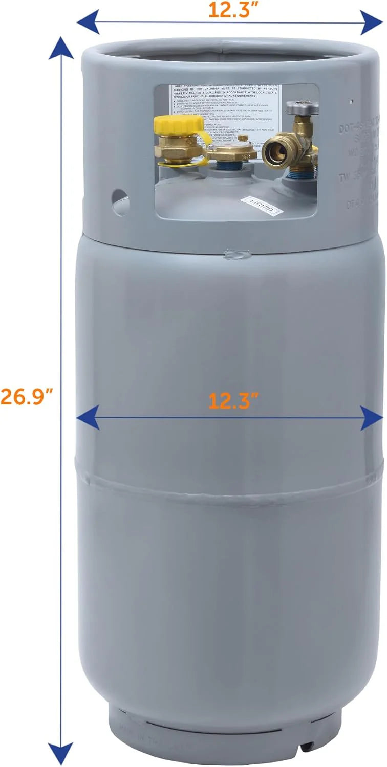 2026 Steel Forklift Propane Tank Cylinder with Built-in Gauge, Gray