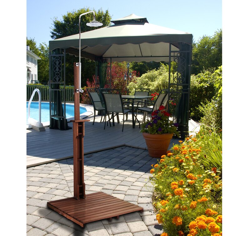 2026 94.5" H Stainless Steel Freestanding Outdoor Shower and Duckboard