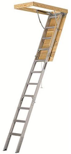 2026 25-1/2 by 54-Inch Elite, 7'8′′-10-Foot Ceiling Height, 375-Pound Capacity, Type IAA, AA2510, Aluminum Ladder, attic, x Rough Opening, Silver
