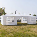 2026 10'x30' Outdoor Patio Wedding Party Tent Heavy Duty Canopy Tent Gazebo, Waterproof UV Protection Tent with Spiral Tubes White(8 Removable Sidewalls 2 Doors)