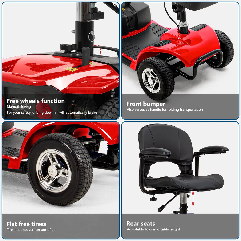 Scooter de Movilidad UltraLite de 4 Ruedas, Portátil y Ligero, Autonomía de 14 Millas, Modelo A898 2026