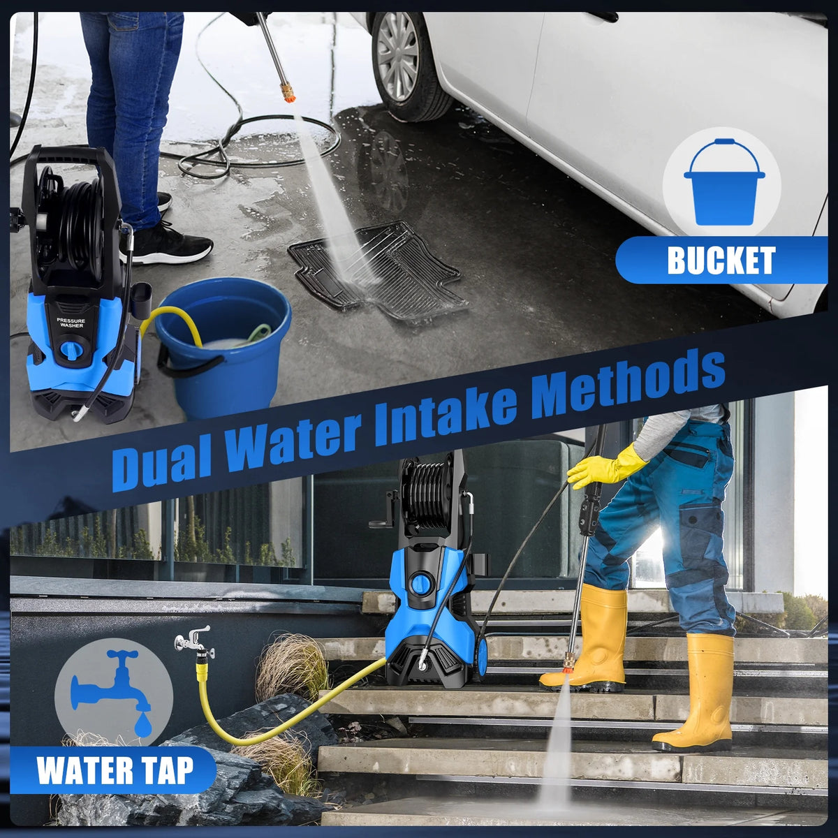 2026 HONGGE Electric High Pressure Washer Machine 3500PSI at 2.6 GPM 110V Cold, Ideal for Cleaning Decks