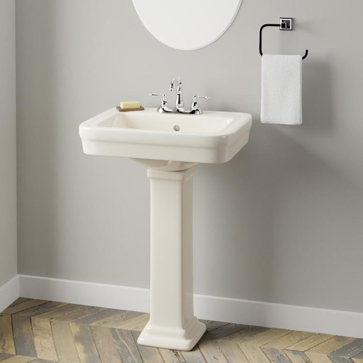 Rectangular Pedestal Bathroom Sink